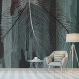 custom-mural-wallpaper-papier-peint-papel-de-parede-wall-decor-ideas-for-bedroom-living-room-dining-room-wallcovering-Nordic-minimalist-watercolor-feather-children-s-room