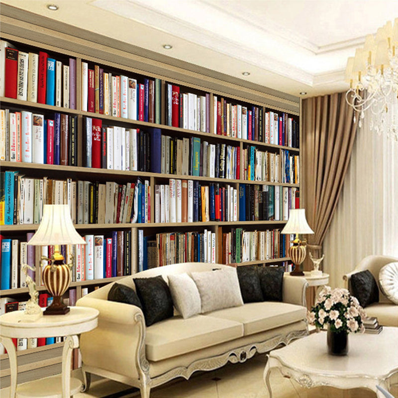 bookshelf-bookcase-library-wallpaper-vintage-retro-mural