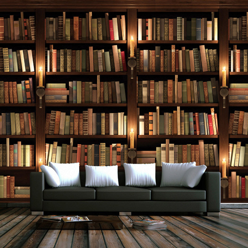 bookshelf-bookcase-library-wallpaper-vintage-retro-mural