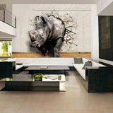 Creative-Wallpaper-animal-3D-Rhino