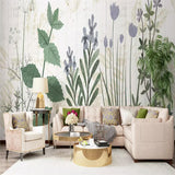 custom-size-wall-mural-3d-wallcovering-decorative-wallpaper-background-wall-painting-modern-nordic-hand-painted-flowers-plants
