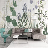 custom-size-wall-mural-3d-wallcovering-decorative-wallpaper-background-wall-painting-modern-nordic-hand-painted-flowers-plants