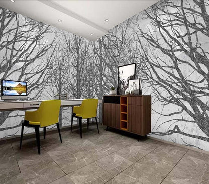 custom-size-wall-mural-3d-wallcovering-decorative-wallpaper-black-and-white-trees-forest-scene-background-wall-painting