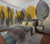 custom-size-wall-mural-3d-wallcovering-decorative-wallpaper-black-and-white-trees-forest-scene-background-wall-painting-hand-painted-leaves-wallcovering