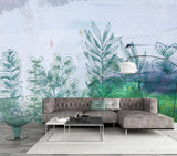 custom-size-wall-mural-3d-wallcovering-decorative-wallpaper-black-and-white-trees-forest-scene-background-wall-painting-hand-painted-watercolor-plants