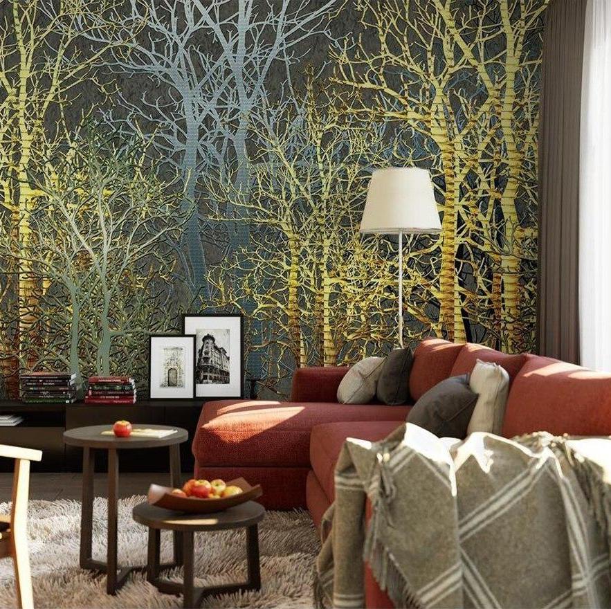 custom-size-wall-mural-3d-wallcovering-decorative-wallpaper-black-and-white-trees-forest-scene-background-wall-painting-hand-painted-industrial-style-forest