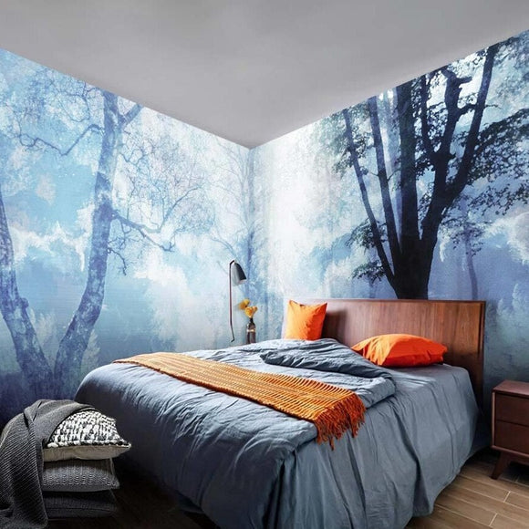 custom-mural-wallpaper-papier-peint-papel-de-parede-wall-decor-ideas-for-bedroom-living-room-dining-room-wallcovering-Forest-mist-scenery