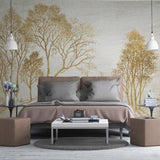 custom-mural-wallpaper-3d-living-room-bedroom-home-decor-wall-painting-papel-de-parede-papier-peint-small-fresh-style-woods-elk-golden-idyllic