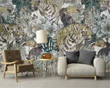 european-retro-mural-modern-minimalist-plant-tiger-background-wall-home-decoration-living-room-bedroom-background-3d-wallpaper-wall-covering-papier-peint