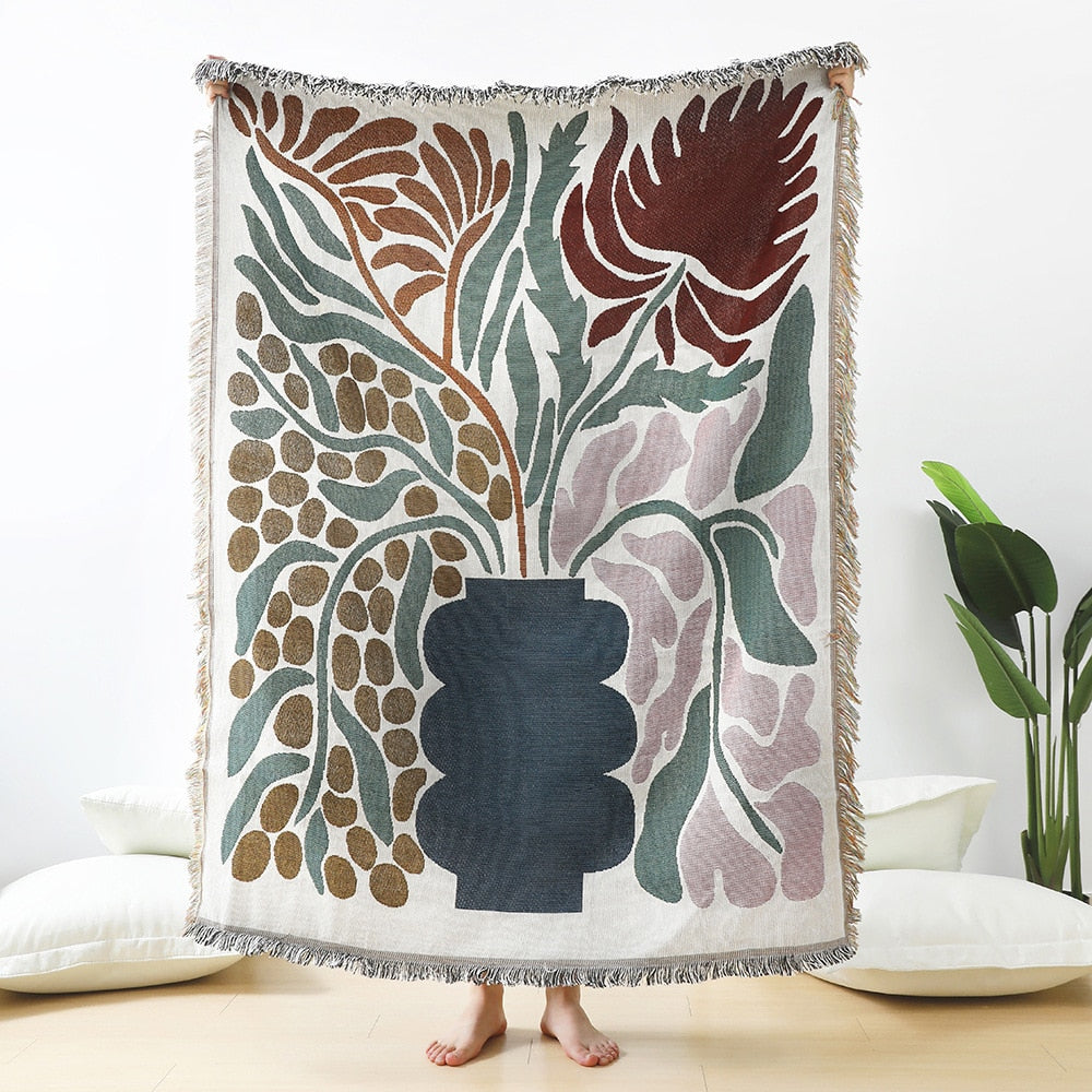 floral-daisy-pattern-woven-throw-blanket-wall-carpet-sofa-bed-room-decor-tassel-thread-blanket-large-throw-tapestry-picnic-mat