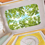 forest-themed-ceiling-fresco-blue-sky-white-clouds-green-tree-leaves-3d-photo-wallpaper-bedroom-room-ceiling-wallpaper-murals