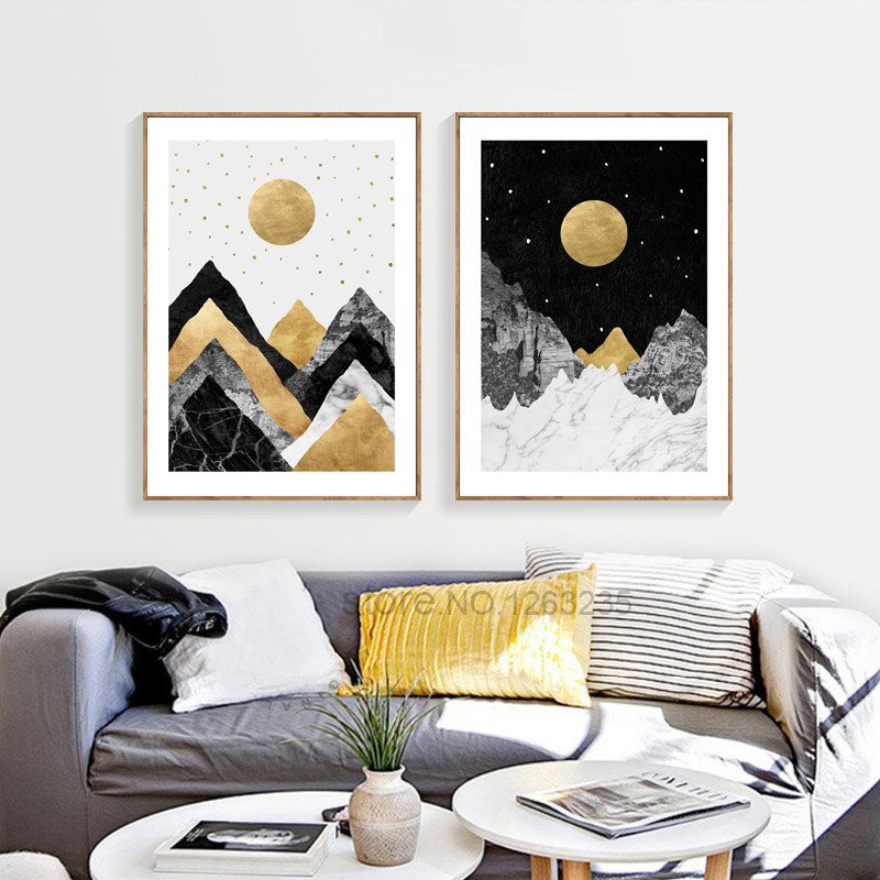 golden-yellow-moon-poster-stars-picture-cuadros-posters-and-prints-wall-art-canvas-painting-nordic-poster-wall-decor-unframed