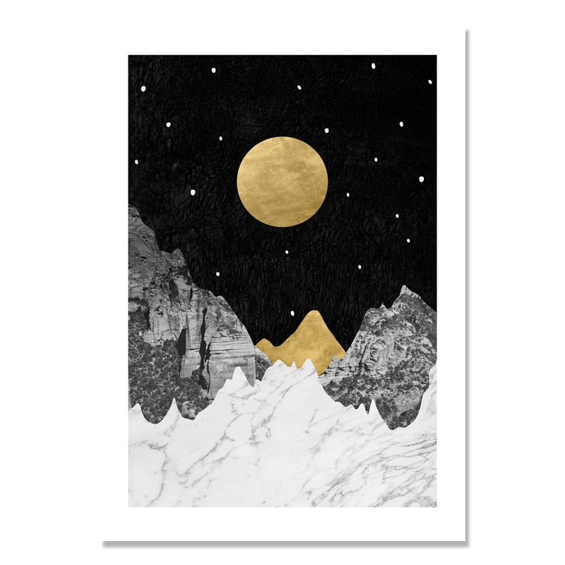 golden-yellow-moon-poster-stars-picture-cuadros-posters-and-prints-wall-art-canvas-painting-nordic-poster-wall-decor-unframed