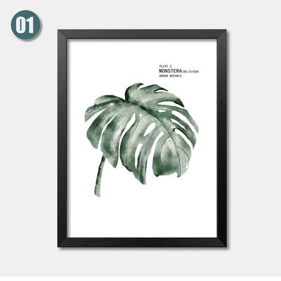 Green Plant Turtle Leaf Nordic Poster Wall Art Canvas Print | BVM Home
