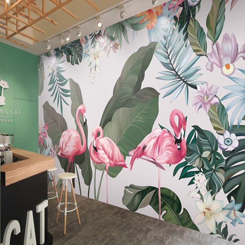 custom-3d-mural-wallpaper-banana-leaf-flamingo-bedroom-dining-room-living-room-wall-stickers-photo-3d-wall-decoration-papier-peint