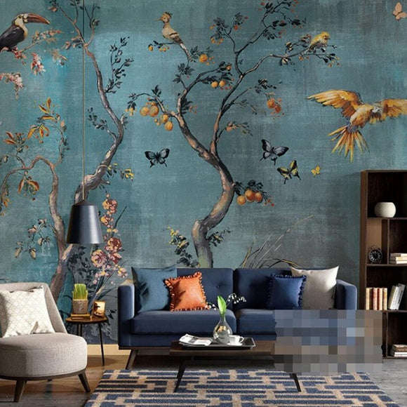 custom-3d-wallpaper-mural-french-landscape-tropical-rain-forest-oil-painting-light-luxury-plant-background-wall-home-decor-papier-peint