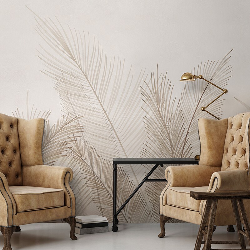 custom-photo-murale-wallpaper-wall-murals-leaf-leaves-bohemian-aesthetics-khaki-green-mural-living-room-sofa-bedroom-home-decor-papier-peint