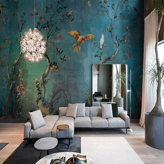 custom-3d-wallpaper-mural-french-landscape-tropical-rain-forest-oil-painting-light-luxury-plant-background-wall-home-decor-papier-peint
