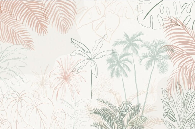 minimalist-pink-green-inky-tropical-leaf-custom-wallpaper-murals-for-bedroom-sofa-background-3d-wall-paper-palm-mural-papier-peint