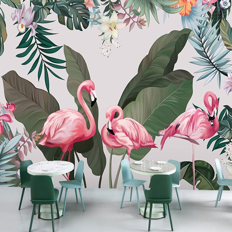 custom-3d-mural-wallpaper-banana-leaf-flamingo-bedroom-dining-room-living-room-wall-stickers-photo-3d-wall-decoration-papier-peint