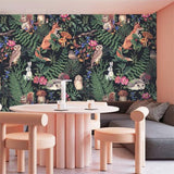 Custom Wallpaper Mural Owl Fox Hedgehog and Plants (㎡)