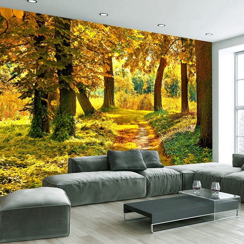 custom-mural-wallpaper-papier-peint-papel-de-parede-wall-decor-ideas-for-bedroom-living-room-dining-room-wallcovering-HD-Autumn-Forest-Maple-Leaf
