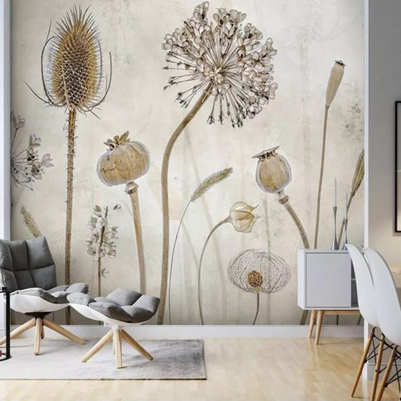 custom-wallpaper-mural-dry-branches-flower-specimens-hand-painted-american-pastoral-background-wall-3d-wallpaper-papier-peint