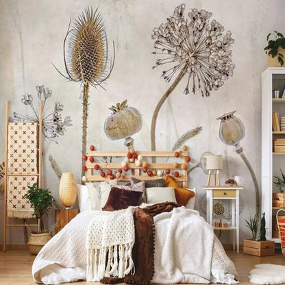 custom-wallpaper-mural-dry-branches-flower-specimens-hand-painted-american-pastoral-background-wall-3d-wallpaper-papier-peint