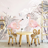 hand-painted-pink-leaf-flamingo-photo-mural-custom-3d-wallpaper-for-kids-room-girls-bedroom-living-room-tv-background-wall-decor-papier-peint-wallcovering