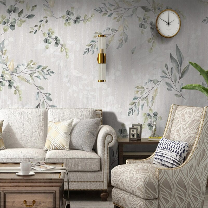 retro-leaves-pattern-wallpaper-for-bedroom-living-room-decor-custom-wall-mural-papier-peint