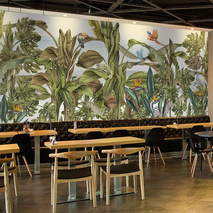 hand-painted-tropical-rain-forest-leaf-flower-bird-animal-mural-waterproof-self-adhesive-wallpaper-living-room-restaurant-decals-papier-peint