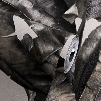 heavy-weight-banana-leaf-tropical-wall-paper-green-plant-living-room-background-black-vinyl-wallpapers-roll-grey-white-papier-peint