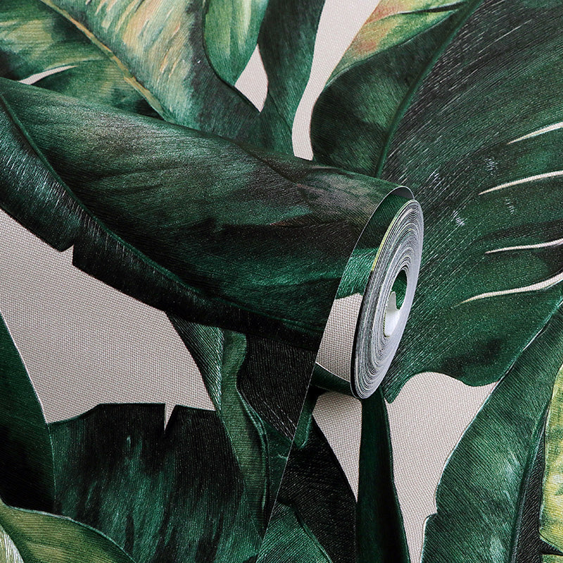 heavy-weight-banana-leaf-tropical-wall-paper-green-plant-living-room-background-black-vinyl-wallpapers-roll-grey-white-papier-peint