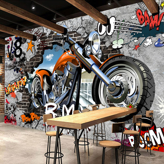 Creative-Wallpaper-motorcycle-Street-Graffiti 