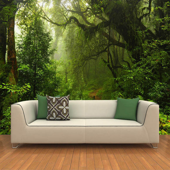 custom-3D-wall-mural-wallcovering-nature-landscape-wallpaper-green-forest