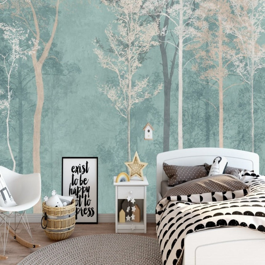 custom-mural-wallpaper-papier-peint-papel-de-parede-wall-decor-ideas-for-bedroom-living-room-dining-room-wallcovering-Nordic-hand-painted-deer-forest-landscape-children-s-wallpaper