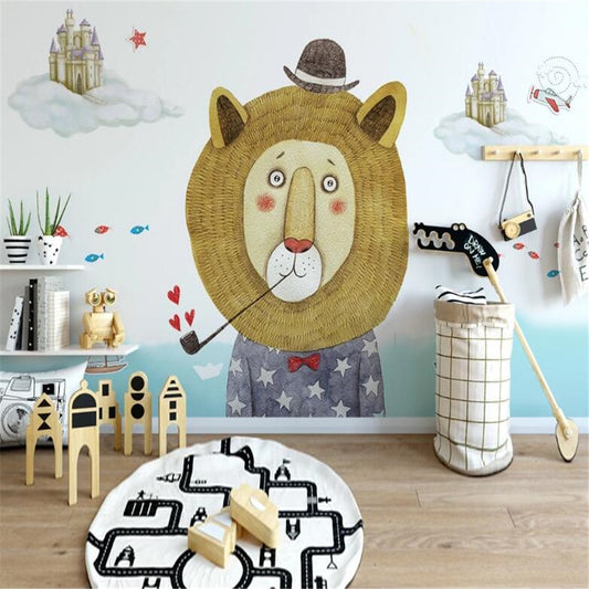 custom-mural-wallpaper-3d-living-room-bedroom-home-decor-wall-painting-papel-de-parede-papier-peint-nordic-cartoon-lion-kids-wallpaper