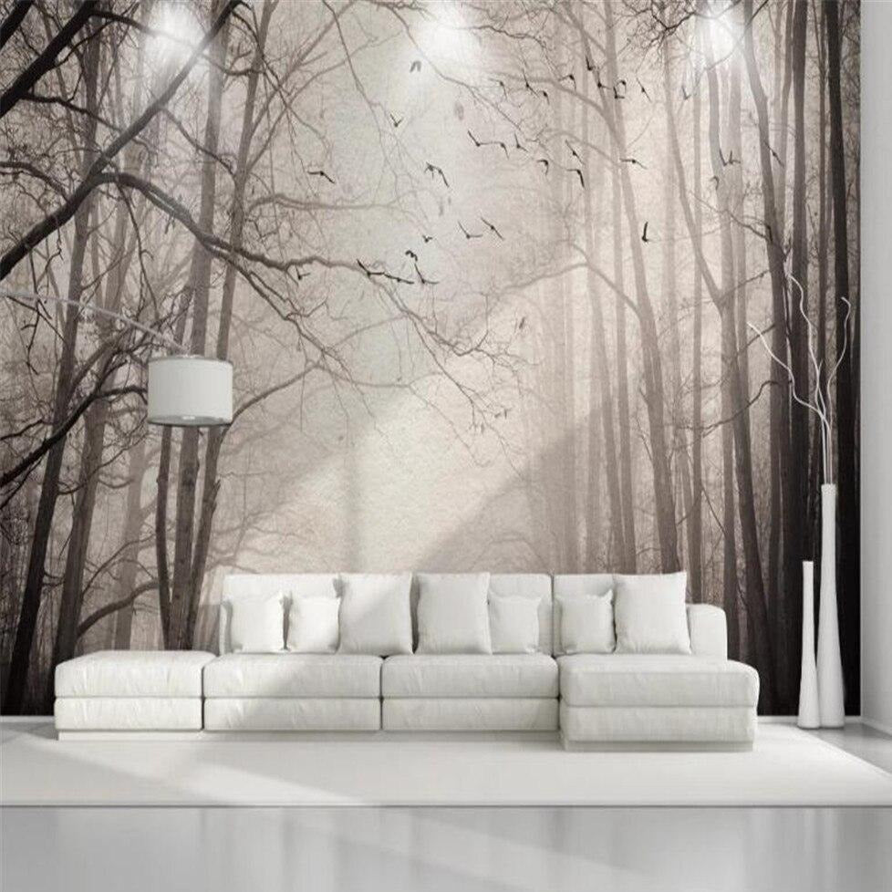 custom-3d-wall-decoration-wallpaper-mural-woods-forest-birds-retro-nostalgic-tv-background-wall-paper-papier-peint