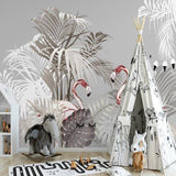 custom-3d-wallpaper-mural-nordic-hand-painted-tropical-plants-flamingo-palm-tree-background-wall-papier-peint
