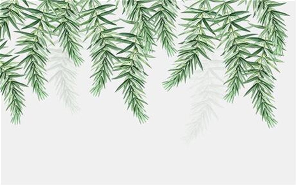 custom-wallpaper-mural-wall-covering-wall-decor-wall-decal-wall-sticker-nursery-decor-kids-room-children's-room-daycare-kindergarten-ideas-nordic-tropical-plant-leaves-papier-peint