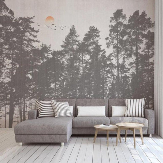 custom-large-wallpaper-mural-retro-nostalgic-black-and-white-forest-mood-painting-tv-background-wall-paper-papier-peint