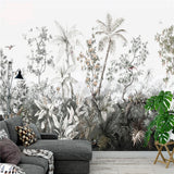 custom-mural-wallpaper-papier-peint-papel-de-parede-wall-decor-ideas-for-bedroom-living-room-dining-room-wallcovering-hand-painted-medieval-tropical-rainforest-plant-coconut-tree