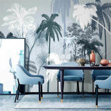 custom-3d-wallpaper-mural-nordic-hand-painted-tropical-plants-scrub-coconut-tree-indoor-elegant-background-wall-papier-peint