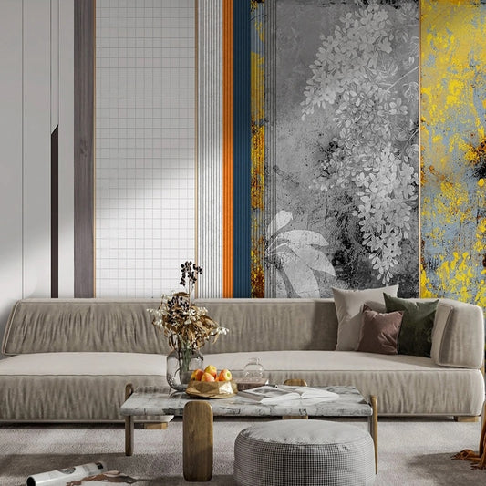 custom-mural-wallpaper-papier-peint-papel-de-parede-wall-decor-ideas-for-bedroom-living-room-dining-room-wallcovering-Abstract-3D-Stereoscopic-Geometric-Grid-Leaves-Wall
