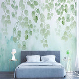 custom-mural-wallpaper-papier-peint-papel-de-parede-wall-decor-ideas-for-bedroom-living-room-dining-room-wallcovering-nordic-watercolor-green-leaf