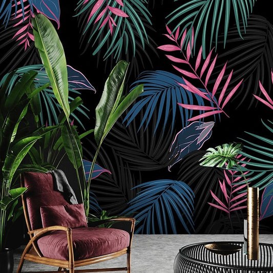 custom-mural-wallpaper-papier-peint-papel-de-parede-wall-decor-ideas-for-bedroom-living-room-dining-room-wallcovering-Tropical-Rain-Forest-Leaves-Fresco-nordic-morden-art-plant-leaf