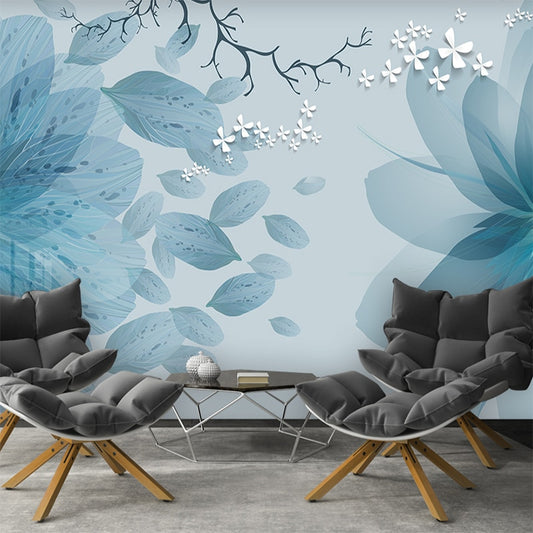 modern-minimalist-blue-tone-flowers-butterfly-mural-living-room-sofa-background-home-decoration-waterproof-fresco-3d-wallpaper