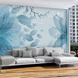 modern-minimalist-blue-tone-flowers-butterfly-mural-living-room-sofa-background-home-decoration-waterproof-fresco-3d-wallpaper