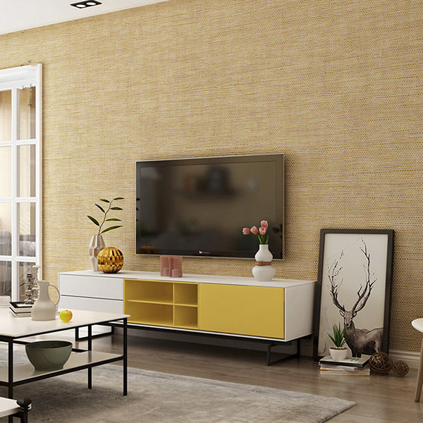 Modern-Minimalist-Wallpaper-Straw-linen-textured-wallcovering