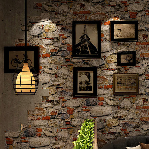 faux-brick-stone-wallpaper-living-room-wallcovering-restaurant